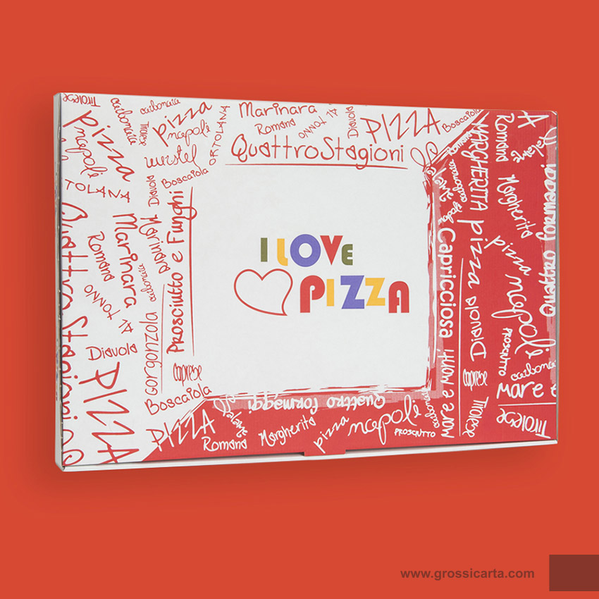 Scatole pizza stampa ''i love pizza'' maxi